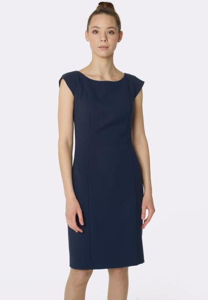 Темно-синя сукня футляр з костюмної тканини 5630