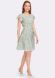 Летнее оливковое платье с расклешенной юбкой цветочный принт 5595, 50