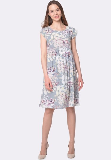 Літня сукня зі стрейч шифону з флористичним принтом 5644