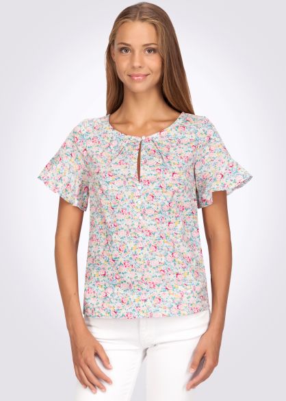 Блуза летняя из хлопка цветочный принт 1192c
