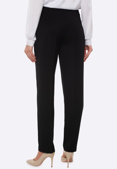 Класичні чорні брюки з костюмної тканини 7142