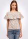 Блуза из хлопкового текстиля с оборкой цветочный принт 1187, 50