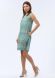 Лляна синьо-бірюзова сукня міні з кишенями 5745, 52