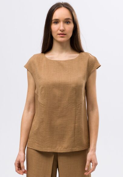 Легкая блуза-топ со спущенной линией плеча 1289
