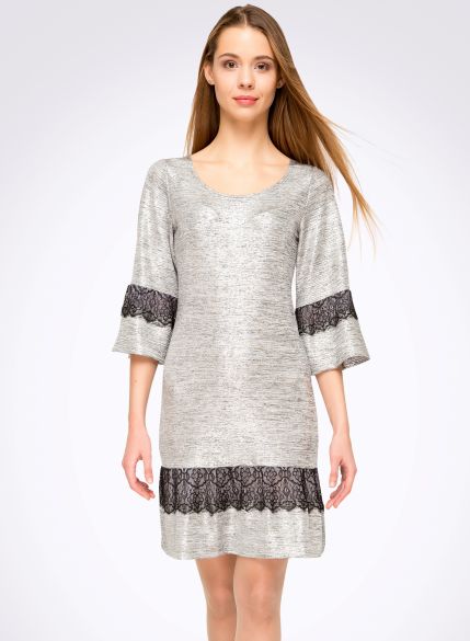 Сукня з трикотажу "гофре" зі срібним відливом 5461
