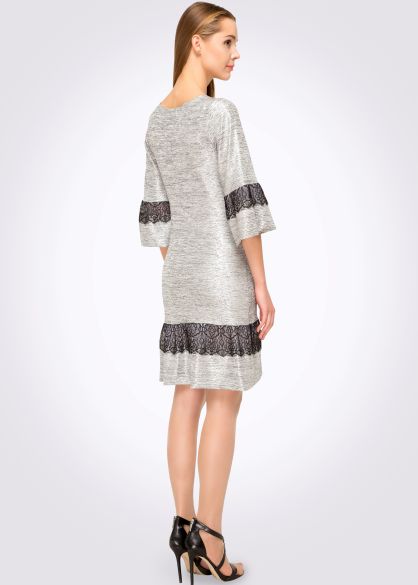 Сукня з трикотажу "гофре" зі срібним відливом 5461