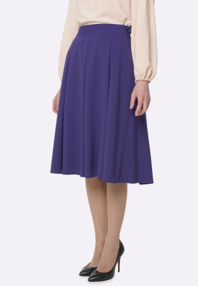 Фиолетовая юбка с бантовыми складками 6249