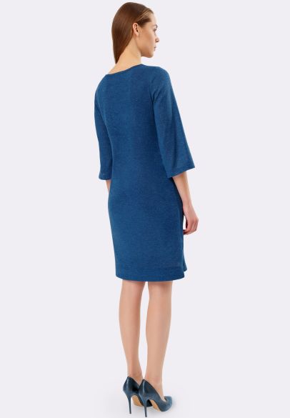 Сукня з трикотажу синьо-смарагдова з люрексом 5519c