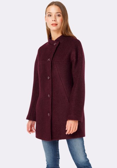 Тёмно-бордовое пальто из итальянской шерстяной ткани 4376