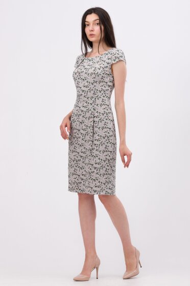 Платье с флористическим принтом из стрейч льна 5705