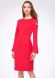 Платье красное с декоративными разрезами по плечам 5454, 52