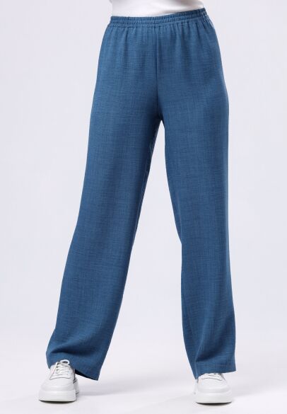 Легкі сині брюки з віскозної тканини жатка 7161с