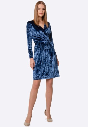 Сукня синьо-блакитного кольору зі стрейч велюру 5681