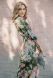 Платье макси шифоновое хаки с цветочным принтом 5484, 46