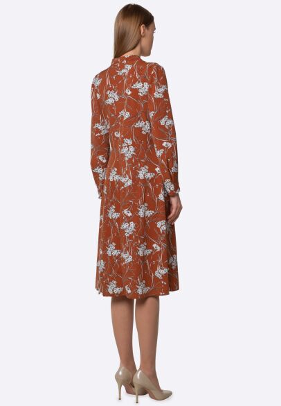 Платье с завязками по лифу флористический принт 5680